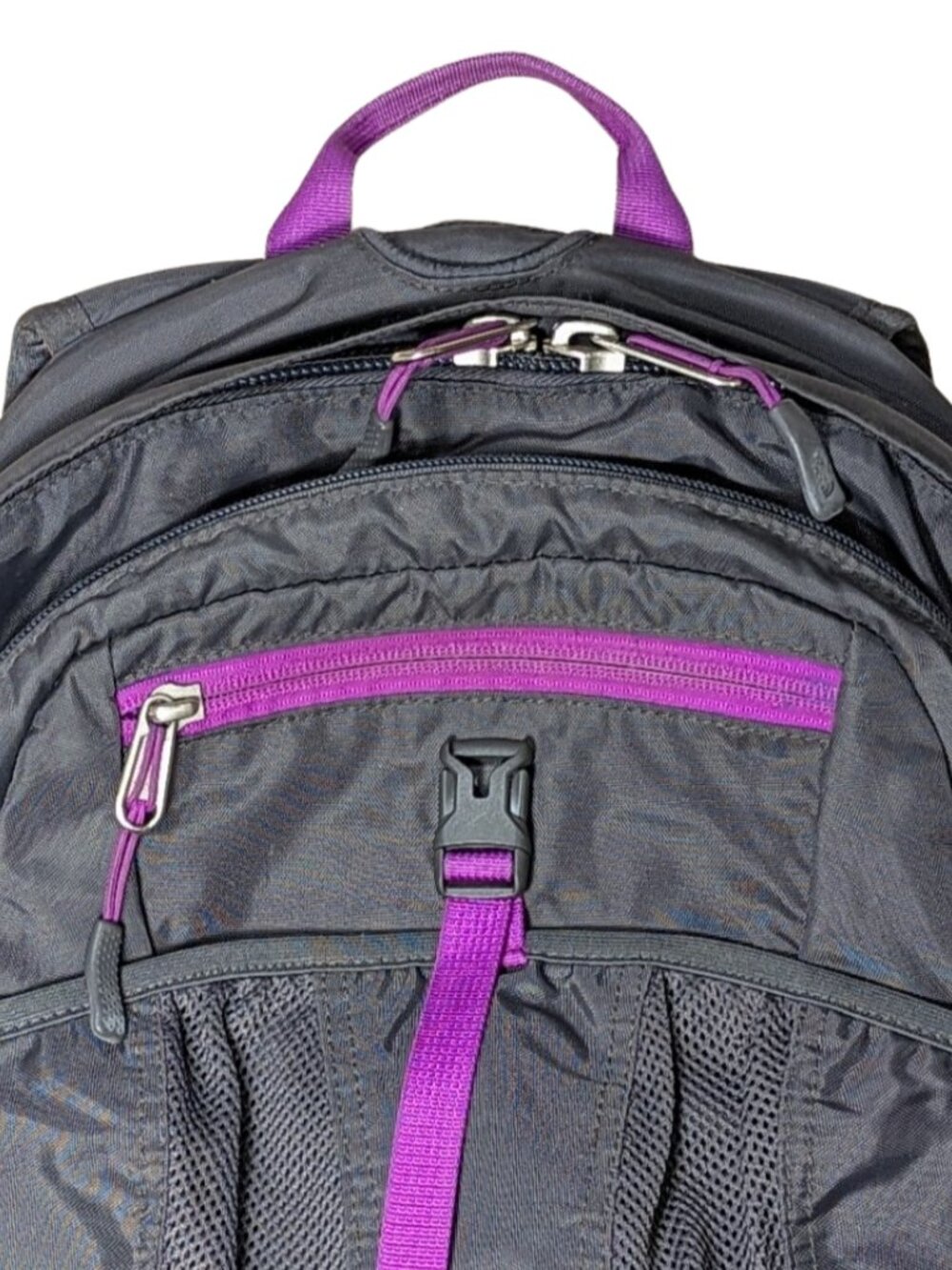 The North Face Womens Recon Backpack Grey Purple Laptop Sleeve Daypack 20" - Picture 2 of 13